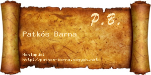 Patkós Barna névjegykártya