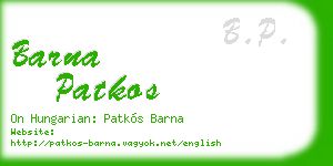 barna patkos business card