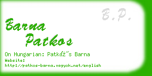 barna patkos business card